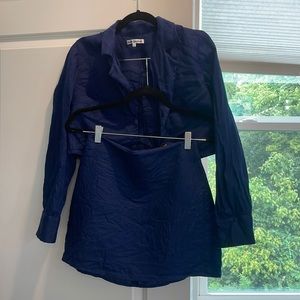 Reformation Linen 2 piece set in navy